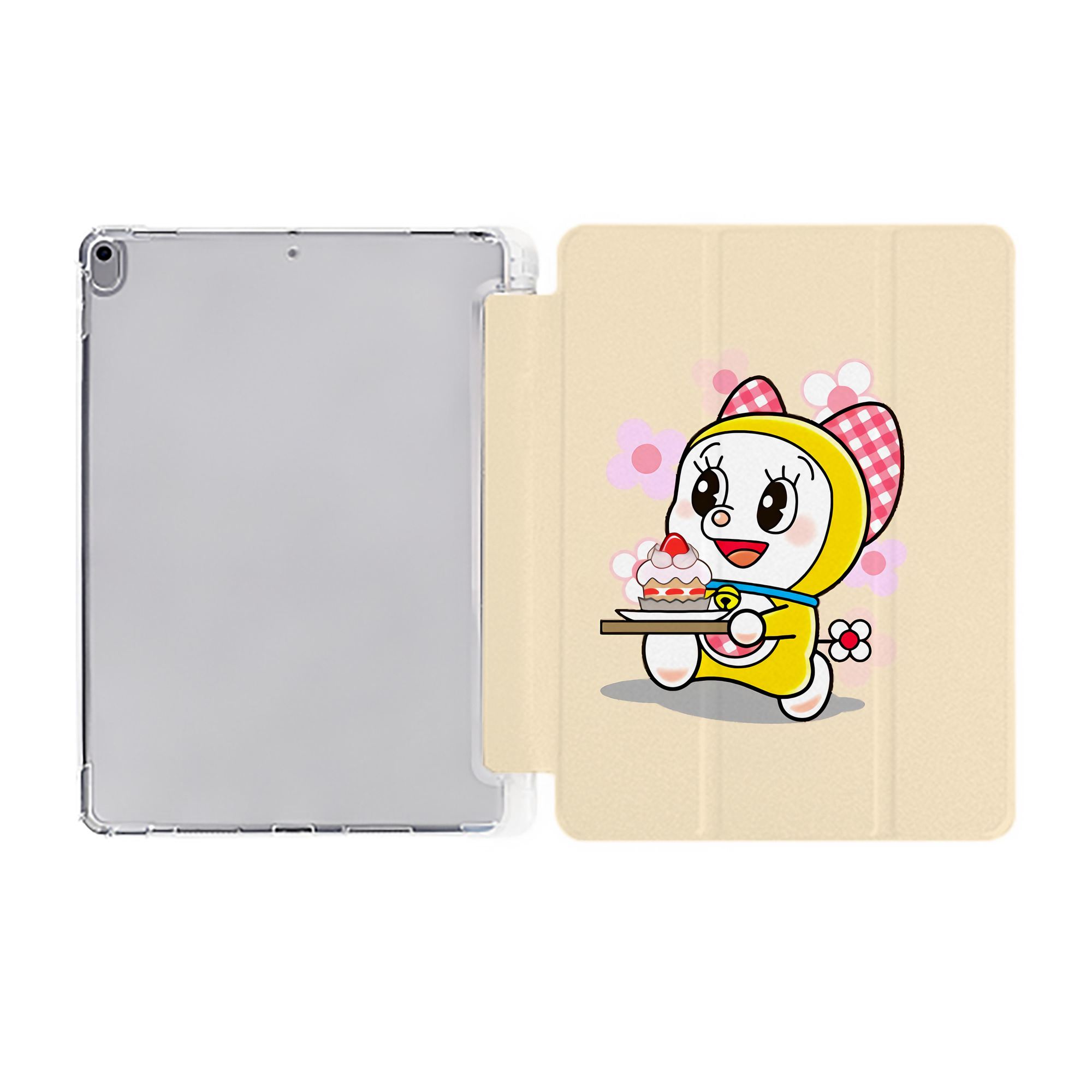 （画像用） ドラえもん Doraemon IPad ケース ペン収納付き 三つ折りスタンド PUレザー×シリコン 対応機種9.5/10.5/10.9インチ